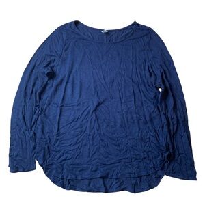 Old Navy Navy Blue Long Sleeve High-Low Hem Tunic Top XL